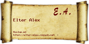 Elter Alex névjegykártya
